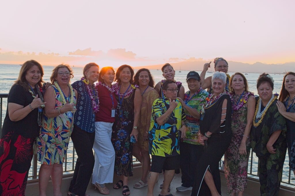 E Bldg gang and others at sunset